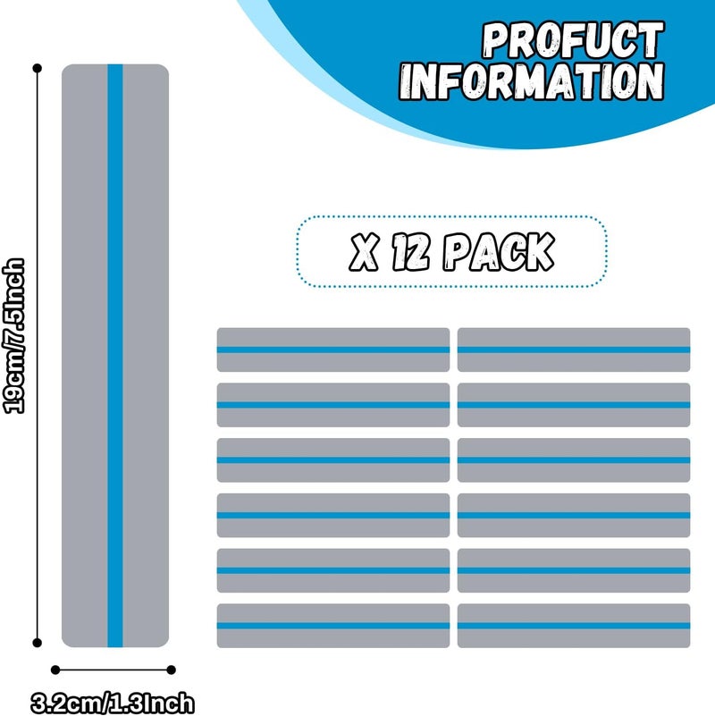 Winfox 12 Pieces Guided Reading Strips,Blue Colored Overlay Highlight Bookmarks, Dyslexia Reading Aids for Kids, Teachers - Image 2